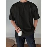 Cool Tarz Erkek Bisiklet Yaka %100 Pamuk T-Shirt - Siyah - XL
