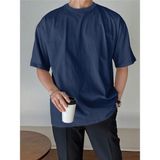 Cool Tarz Erkek Bisiklet Yaka %100 Pamuk T-Shirt