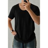 COOL TARZ Erkek Geniş Yaka Oval Etek %100 Pamuk Süprem Kumaş Kısa Kollu Basic Tişört