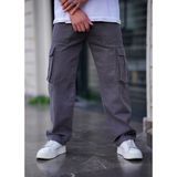 Cool Tarz Erkek Kargo Cep Baggy Pantolon Füme Rengi