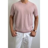 Cool Tarz Erkek Pembe Slim Fit Bisiklet Yaka Triko T-Shirt - XL