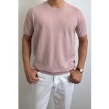 COOL TARZ Erkek Pembe Slim Fit Bisiklet Yaka Triko T-Shirt