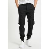 COOL TARZ Erkek Siyah Jogger Pantolon Körüklü Kargo Cepli Paçası Lastikli