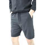 Cool Tarz Erkek Siyah Musli Bağcıklı Keten Şort