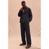 COOL TARZ Erkek Siyah Tencel Kumaş Oversize Gömlek Pantolon Takım – Rahat Kesim Yazlık Kombin
