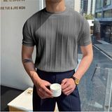 Cool Tarz Füme Erkek Yuvarlak Yaka Örme T-Shirt - Antara Füme