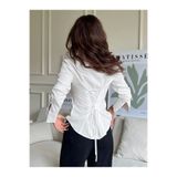COOL TARZ Kadın Şık Bel Oturtmalı ve Bağcık Detaylı Slim Fit Gömlek