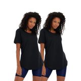 COOL TARZ Siyah 2 Li Paket Regular/normal Kesim Pis Yaka Kısa Kollu Kadın T-shirt