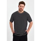 Cool Tarz Siyah Erkek Slim Fit Bisiklet Yaka Kısa Kol Jakarlı T-SHIRT-CZGLTSTR02S