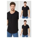COOL TARZ Siyah-siyah-siyah Erkek Regular/normal Kesim Pis Yaka Kısa Kollu T-shirt
