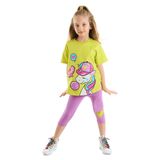 Cool Unicorn Kız Çocuk T-shirt Lila Tayt Takım