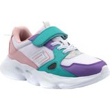 Cool Unisex Çocuk Cırtlı Rahat Günlük Sneaker Spor Ayakkabı - Mor - Yeşil