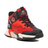 Cool Unisex Çocuk Sneaker Uzun Spor Bot Kırmızı Tekstil Malzemeden Düz Tabanlı