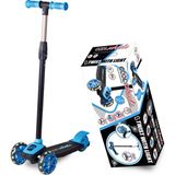 Cool Wheels 2-4 Yaş Arası Çocuklar İçin 3 Tekerlekli Işıklı Mavi Scooter - Ayarlanabilir Direksiyon ve Kaymaz Tabanlı - Açık Mavi