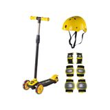 Cool Wheels 3 3 Yaş Üstü Sarı Twist Işıklı Scooter Kask Seti Sarı 3+ Yaş