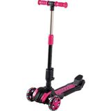 Cool Wheels Oturaklı Combo Scooter - 3-7 Yaş Ayarlanabilir Gidonlu | 50 kg Taşıma Kapasiteli Işıklı 3 Tekerlekli Çocuk Scooterı - Pembe