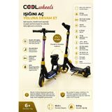 Cool Wheels Pro Led Işıklı Elektrikli Katlanabilir 150W Çocuk Scooter – 15KM Menzil, IPX4 Su Koruması, 9.8 Kg Hafif Tasarım (6+ Yaş)
