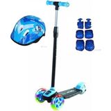 Cool Wheels Uni Çocuk Mavi LED Işıklı 3 Tekerlekli Twist Scooter Full Set