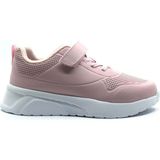 Cool Zila Pembe Cırtlı Hafif Taban Kız Çocuk Spor Ayakkabı - 7F8-Pembe