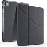 Coolacs Apple iPad Air 13 Inç 2024 (A2898-A2899) Uyumlu Kılıf 3 Farklı Stand Kalemlikli Tri Folding Tablet Kılıfı - Siyah