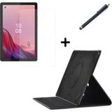 Coolacs Lenovo Tab M9 9 Inç Uyumlu Dönebilen Lastikli Tablet Kılıfı Nano Ekran Koruyucu ve Kalem Seti - Siyah