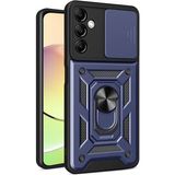 Coolacs Samsung Galaxy A14 ile Uyumlu Kılıf Magnetik Standlı Kamera Korumalı Sürgülü Kapak - Mavi