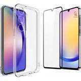 Coolacs Samsung Galaxy A25 ile Uyumlu Telefon Kılıfı ve 5d Tam Kaplayan Cam Ekran Koruyucu - Şeffaf