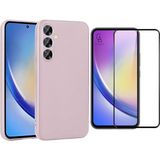 Coolacs Samsung Galaxy A35 ile Uyumlu Telefon Kılıfı ve 5d Tam Kaplayan Cam Ekran Koruyucu - Rose Gold - Galaxy A35 5G