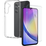 Coolacs Samsung Galaxy A35 Uyumlu Kılıf Esnek Silikon Telefon Kılıfı ve Temperli Cam Ekran Koruyucu - Şeffaf