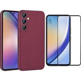 Coolacs Samsung Galaxy A55 5g ile Uyumlu Telefon Kılıfı ve 5d Tam Kaplayan Cam Ekran Koruyucu - Mürdüm