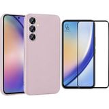 Coolacs Samsung Galaxy A55 5g ile Uyumlu Telefon Kılıfı ve 5d Tam Kaplayan Cam Ekran Koruyucu - Rose Gold