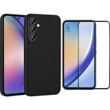 Coolacs Samsung Galaxy A55 5g ile Uyumlu Telefon Kılıfı ve 5d Tam Kaplayan Cam Ekran Koruyucu - Siyah