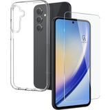 Coolacs Samsung Galaxy A55 5g Uyumlu Kılıf Esnek Silikon Telefon Kılıfı ve Temperli Cam Ekran Koruyucu - Şeffaf