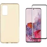 Coolacs Samsung Galaxy S20 Fe ile Uyumlu Telefon Kılıfı ve 5d Tam Kaplayan Cam Ekran Koruyucu - Gold