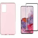 Coolacs Samsung Galaxy S20 Fe ile Uyumlu Telefon Kılıfı ve 5d Tam Kaplayan Cam Ekran Koruyucu - Rose Gold