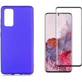 Coolacs Samsung Galaxy S20 Fe ile Uyumlu Telefon Kılıfı ve 5d Tam Kaplayan Cam Ekran Koruyucu - Saks Mavi