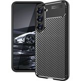 Coolacs Samsung Galaxy S23 Plus ile Uyumlu Kılıf Focus Karbon Tasarım Telefon Kılıfı Kapak - Siyah