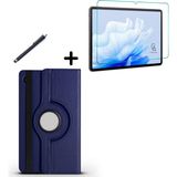 Coolacs Samsung Galaxy Tab A9 Plus 11 Inç 360° Dönebilen Standlı Tablet Kılıfı Ekran Koruyucu ve Kalem Seti - Lacivert