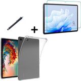Coolacs Samsung Galaxy Tab A9 SM-X110 Uyumlu Köşe Dolgulu Tablet Kılıfı Ekran Koruycu Kalem Seti - Şeffaf