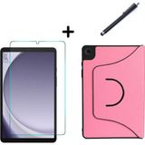 Coolacs Samsung Galaxy Tab A9 X110 Fest Tablet Kılıfı Ekran Koruyucu ve Kalem Seti - Pembe