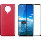 Coolacs Xiaomi Poco F2 Pro ile Uyumlu Soft Yumuşak Telefon Kılıfı ve 5d Tam Kaplayan Cam Ekran Koruyucu - Mürdüm