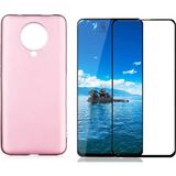 Coolacs Xiaomi Poco F2 Pro ile Uyumlu Soft Yumuşak Telefon Kılıfı ve 5d Tam Kaplayan Cam Ekran Koruyucu - Rose Gold