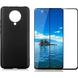 Coolacs Xiaomi Poco F2 Pro ile Uyumlu Soft Yumuşak Telefon Kılıfı ve 5d Tam Kaplayan Cam Ekran Koruyucu - Siyah