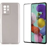 Coolacs Xiaomi Poco X3 Gt ile Uyumlu Soft Yumuşak Telefon Kılıfı ve 5d Tam Kaplayan Cam Ekran Koruyucu - Gold