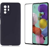 Coolacs Xiaomi Poco X3 Gt ile Uyumlu Soft Yumuşak Telefon Kılıfı ve 5d Tam Kaplayan Cam Ekran Koruyucu - Siyah