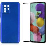 Coolacs Xiaomi Poco X3 Gt ile Uyumlu Telefon Kılıfı ve 5d Ekran Koruyucu - Saks Mavi