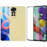 Coolacs Xiaomi Redmi Note 12 Pro 4g ile Uyumlu Soft Yumuşak Telefon Kılıfı ve 5d Tam Kaplayan Cam Ekran Koruyucu - Gold