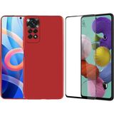 Coolacs Xiaomi Redmi Note 12 Pro 4g ile Uyumlu Soft Yumuşak Telefon Kılıfı ve 5d Tam Kaplayan Cam Ekran Koruyucu - Kırmızı
