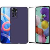 Coolacs Xiaomi Redmi Note 12 Pro 4g ile Uyumlu Soft Yumuşak Telefon Kılıfı ve 5d Tam Kaplayan Cam Ekran Koruyucu - Lacivert