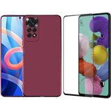 Coolacs Xiaomi Redmi Note 12 Pro 4g ile Uyumlu Soft Yumuşak Telefon Kılıfı ve 5d Tam Kaplayan Cam Ekran Koruyucu - Mürdüm